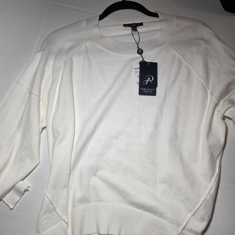 Adrianna Papell Ivory Knit Top
